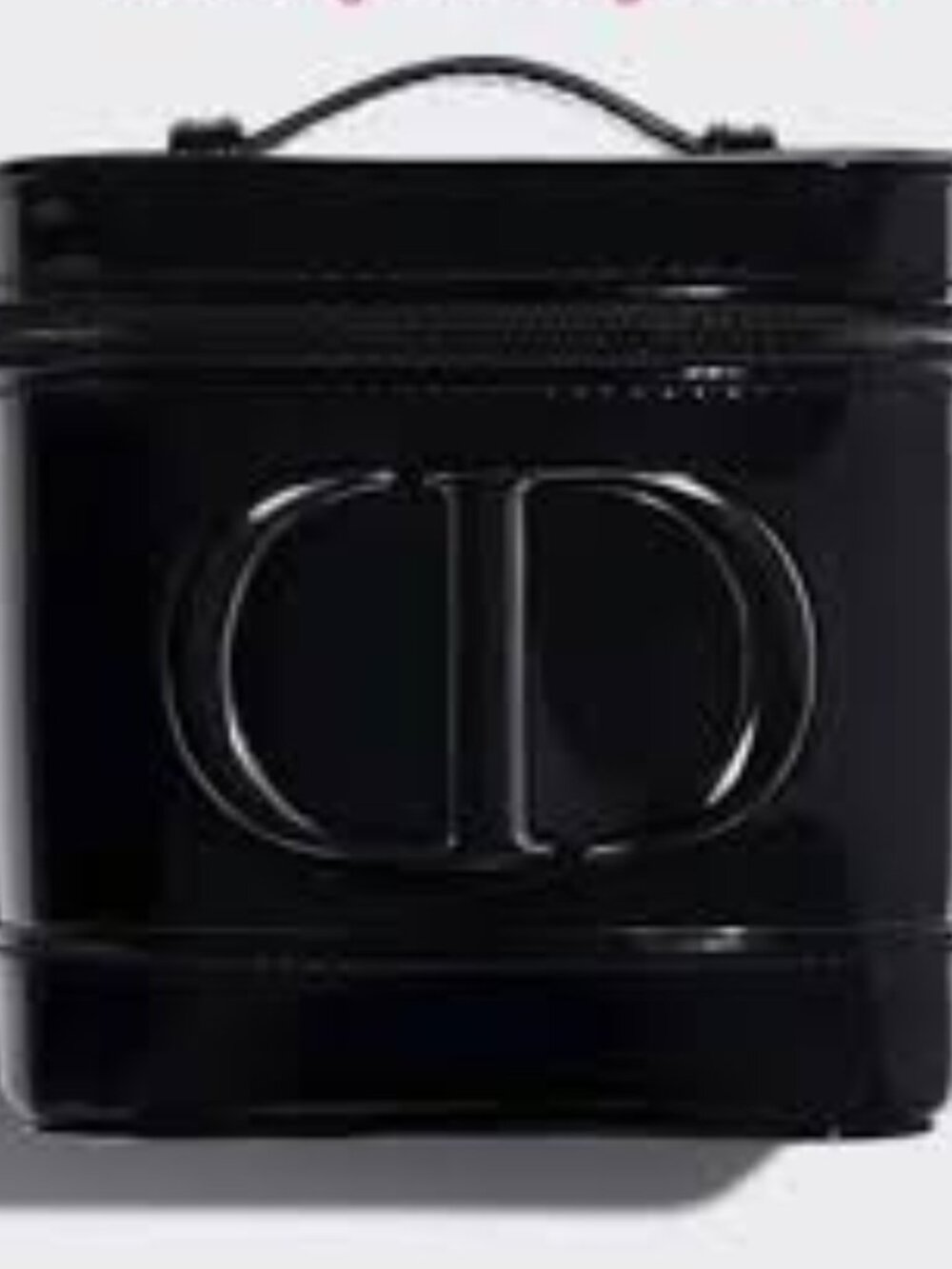 Dior Black Top-Handle Zip Cosmetic Makeup Bag Vanity Case Trunk